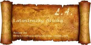 Latosinszky Alinka névjegykártya